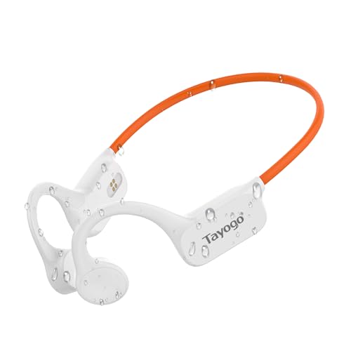 Tayogo 32GB Waterproof MP3 Player for Swimming Laps | IPX8 Bone Conduction Swimming Headphones | Open-Ear Underwater Headset with 8-Hour Playtime