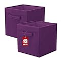ShellKingdom Storage Bins, Foldable Fabric Storage Cubes And Cloth Organizer Drawer For Closet And Toys, 13 X 13 X 13 INCH, 2 Pack (Purple)