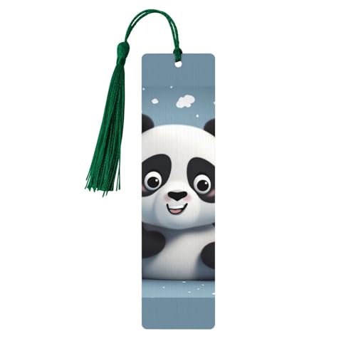 パンダ 漫画 木製 しおり DIY 木製クラフト しおり カラフルなタッセル付き 木製ギフトタグ ラベル 珍しいギフト 本愛好家 男性 女性
