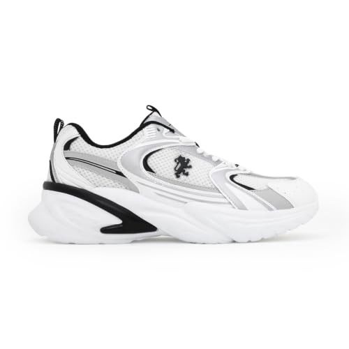 Image of Red Tape Women's Sneakers White Silver Pu Mesh Round Toe Lace-Up