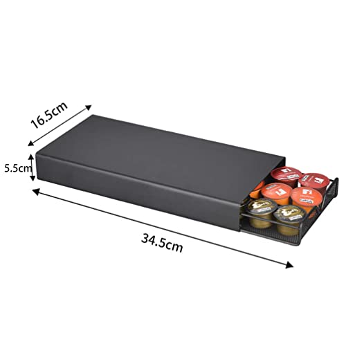 Tiroir pour capsules de café noir 34.5cm - Support 18 à 30 pièces