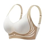 Bügelloser Push-Up-BH for Damen, Nahtloser Halt Gegen Durchhängen, Verstellbare Breite Träger, U-Rücken-Design, Shapewear for Den Alltag Und Besondere Anlässe(White,X-Large)