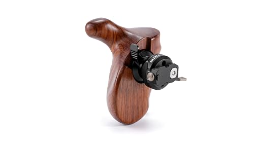 Image of Tilta Advanced Left Side Wooden Handle (Ronin 4D - Type IX) | Black Walnut Wood & Aluminum Alloy Build | Quick Release Button
