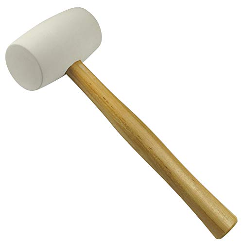 Herco Rubber Mallet - Hammer - White Solid Rubber Head - Hickory Handle - Made in USA - Size 2