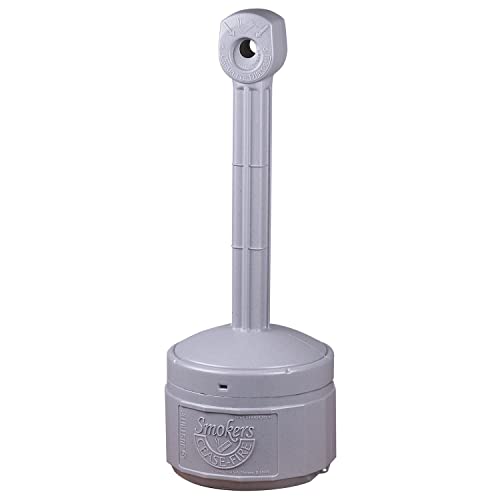 Cendrier de sol en polyéthylène gris JustRite 26806 design robuste étain 1 gallon
