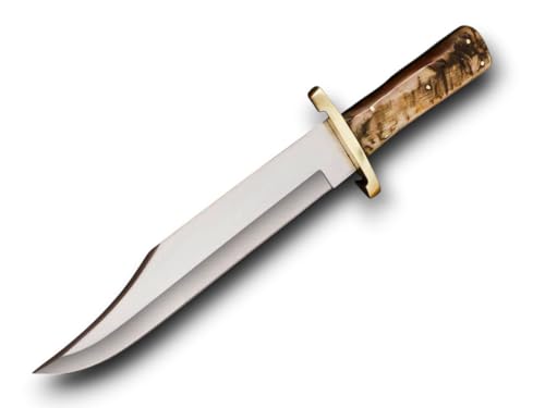Historical Replica Bowie Knife, Ram Horn Coffin Handle, 1095 Steel