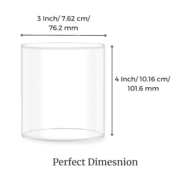Image of Akhand Diya Glass Cover Only - Small Size Borosilicate Oil Lamp Glass Cover Without Diya (3 X 4 INCH)