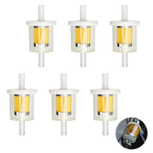 ZMDMAH Lot de 6 filtres à essence, filtres à gasoil 8 mm, filtres à carburant, Convient pour motos, tondeuses à gazon, scooters, voitures