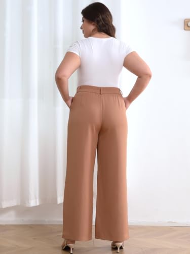 High Waisted Dress Pants for Women Wide Leg Work Pants Business Casual Straight Office Trousers for Women（Standard）3