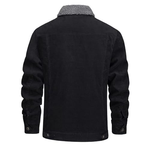 Men's Winter Fleece Lined Coats Long Sleeve Coat Fall Spring Fashion Cozy Corduroy Thick Snow3