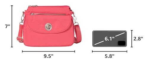 Image of Baggallini Calais Crossbody Bags for Women 10x7 Lightweight Water-Resistant Travel Purse, RFID & Interior Organization