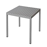 plastic outdoor dining table with metal legs weather resistance home patio table restaraunt outdoor table quick assembly modern grey 