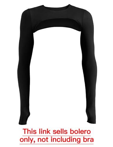 Image of YEOREO Women Crop Top Long Sleeve Bolero Open Front Workout Cropped Shirts Sports Shrug