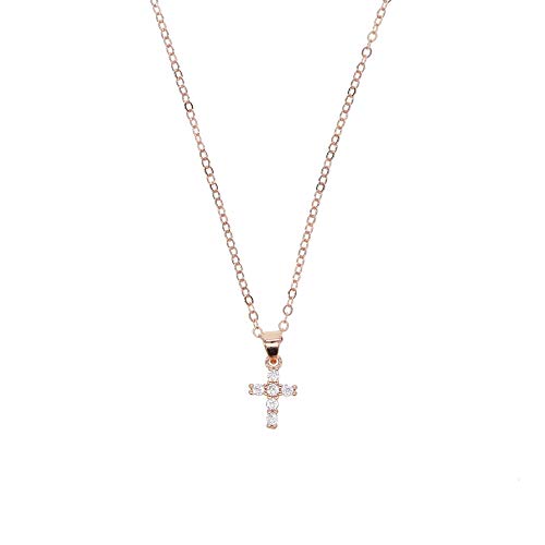 PaveAaa tinyかわいいクロスペンダントネックレス女性用ミニチャームペンダントジュエリー