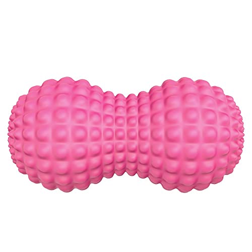 SELEWARE Peanut Massage Ball Peanut Double Lacrosse Massage Roller Ball for Back Neck Shoulder Spine Legs Hips Deep Tissue Peanut Roller Ball Trigger Point Muscle Massage Ball Pink
