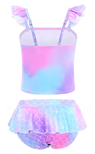 Image of Akokvlar Two Pieces Swimsuit Mermaid Bikinis Tankini Bathing Suit for Little Girls