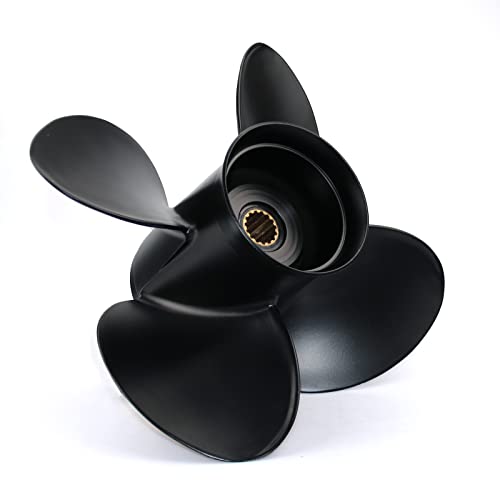 Image of CAPTAIN 4 Blades Propeller Fit Yamaha Outboard Engine t50 60hp t60 70hp f70 75hp f75 80hp f80 85hp 90hp f90 f100 115hp F115 130hp 15 Tooth Spline Prop