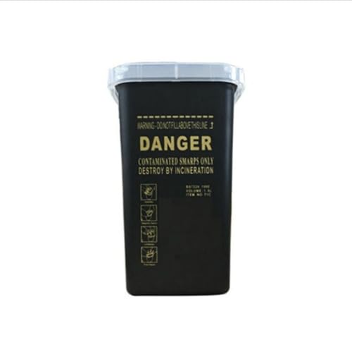 HOTWE Portable Sharps Container for Beauty Salon,Needle Disposal Bin for Professional Labs and Home Use,Small Containers for Outdoor (Black)