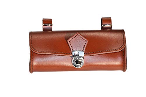 OVAL Hinten Sattel. Bike Bag Fahrrad Tasche. Gepäckträger. Fahrradgepäcktasche. Satteltasche, Fahrradtasche. Weinlese. Echtes Leder/Vero Cuoio. Farbe Braun. Made IN Italy (VIN_OV_5C_M) Cover