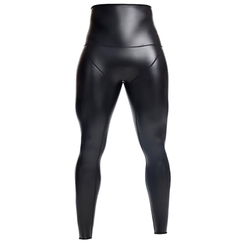 Generisch Latex Leggings Herren Glänzendem Wetlook Hose Hohe Taille Bauchweg Body Shaper Kompression Strumpfhose Sporthose Tights Clubwear...