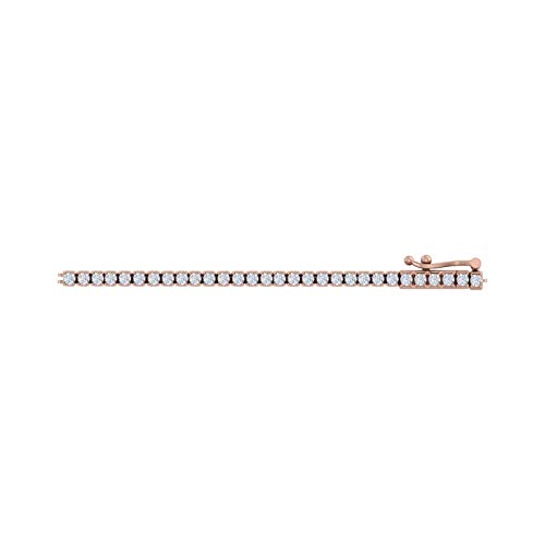 Image of 2 Carat Natural Diamond Tennis Bracelet for Women in 10K Gold in 7.5 Inch