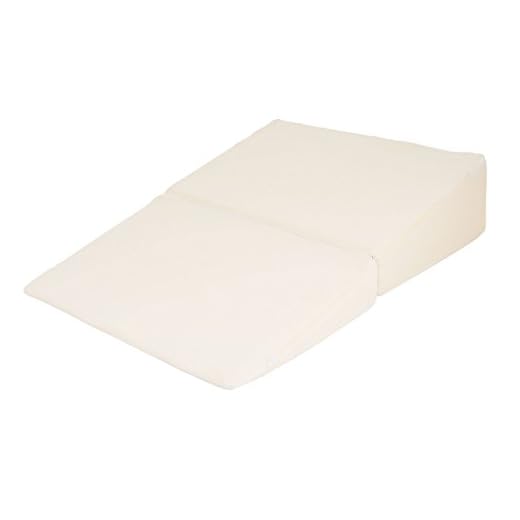 Lavish Home Folding Wedge Supportive Memory Foam Pillow with Cover-for Pregnancy, Acid Reflux, Snoring, Back Pain and Better Sleep, 31" x 24" x 7", Ivory