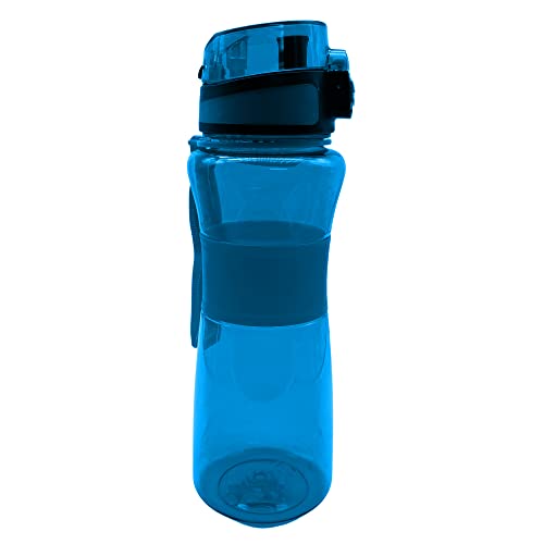 Trinkflasche mit 1 L Volumen blau auslaufsicher Sportflasche Schule Freizeit Kindergarten Trink Flasche Blau Cover