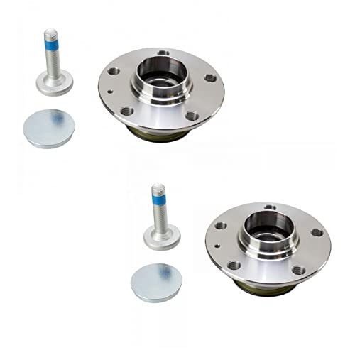 Image of TRQ Rear Driver and Passenger Side Wheel Bearing and Hub Assembly Set 2 Piece Compatible with 06-13 Audi A3 15-17 A3 Sedan 16-18 A3 Sportback e-tron 06-21 Volkswagen Golf 15-19 e-Golf 06-21 GTI