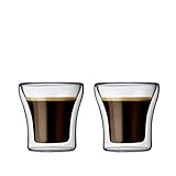Bodum ASSAM 2-teiliges Kaffeeglas-Set (Doppelwandig, Mundgeblasen, Spülmaschinengeeignet, 0,1 liters) transparent