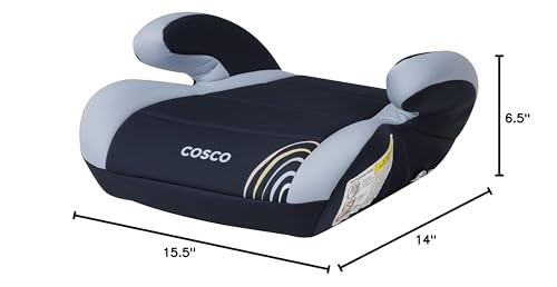 Image of Cosco Topside Backless Booster Car Seat, Lightweight Booster Seats for Cars 40-100 lbs, Backless Booster Seat for Car, Rainbow