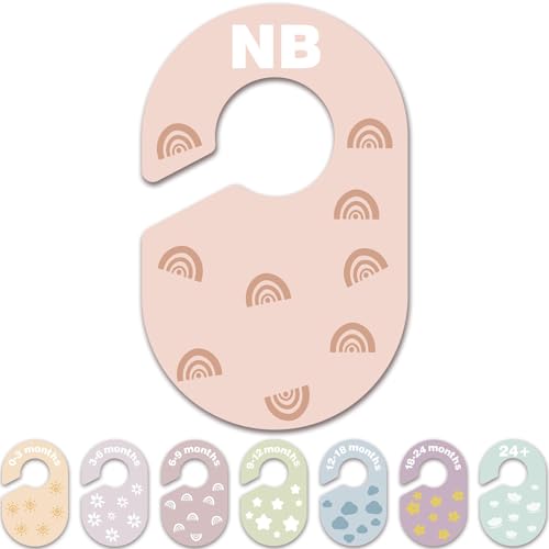 Image of Hepertise Baby Closet Dividers, Durable Plastic Baby Clothes Organizer for Nursery Closet, Double-Sided Dividers for Newborn to Toddler, Clothes Organizer by Size & Age (8-Pack)