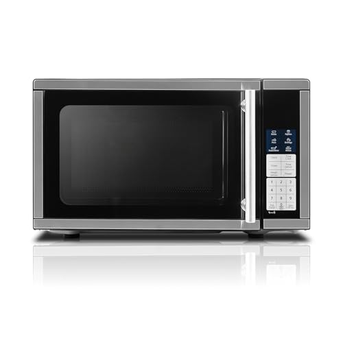 Image of Smad 0.7 Cu.Ft Small Microwave, Countertop Microwave Oven with Removable Turntable, 6 Auto Menus and Child Lock, Mini Oven microondas for Apartments, Dorm and Kitchen, Stainless Steel, 700W