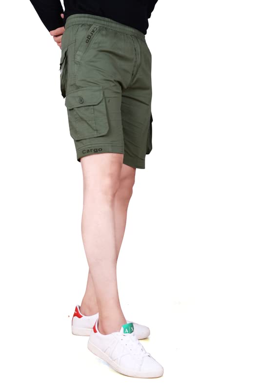 Cotton Regular fit Stylish Cargo Shorts for Men's Pista-image-31