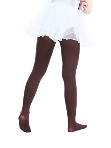 Image of EVERSWE Girls Semi Opaque Footed Tights, Microfiber Tights