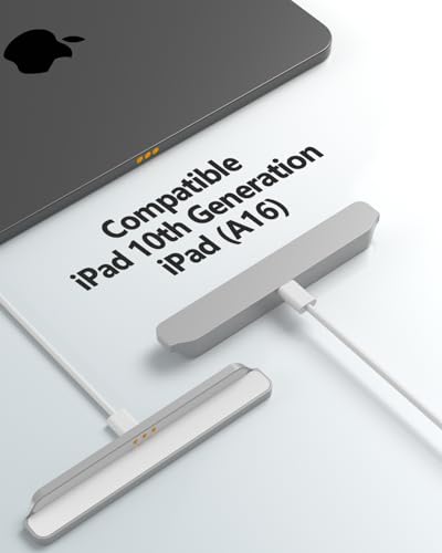 Image of Magnetic Wireless Charger for iPad 10th Generation, iPad (A16) Only, 18W Fast Charging Smart Connector Alloy Wireless Charging Pad with USB-C Cord Cable