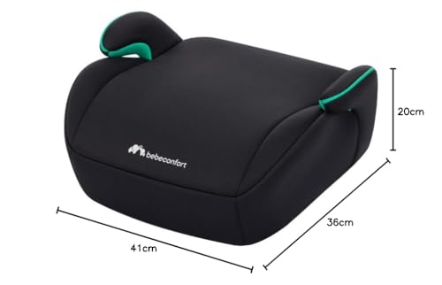 Bebeconfort Gaia i-Safe, Rehausseur Voiture Enfant, 6-12 ans, 128-150 cm, Réhausseur Siège Auto, Compact et Léger, Installation Facile avec la Ceinture de Sécurité, Tissus Doux, Mineral Black