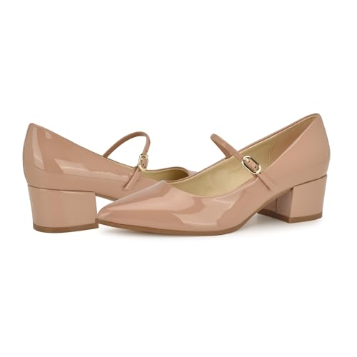 Nine West Womens Prix Dark Natural Patent, 8.5 Medium