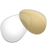 HiCycle2 Wymienne soczewki fotochromowe do Ray-Ban Aviator Large Metal RB3025 58 mm okulary przeciwsłoneczne bez polaryzacji, Przezroczysty do koloru herbaty fotochromatyczny, 58mm