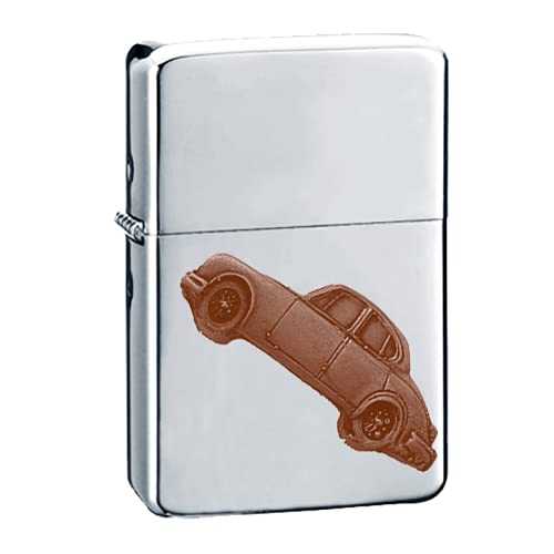 Briquet à essence British Car MK2 en cuivre et argent pour collectionneur