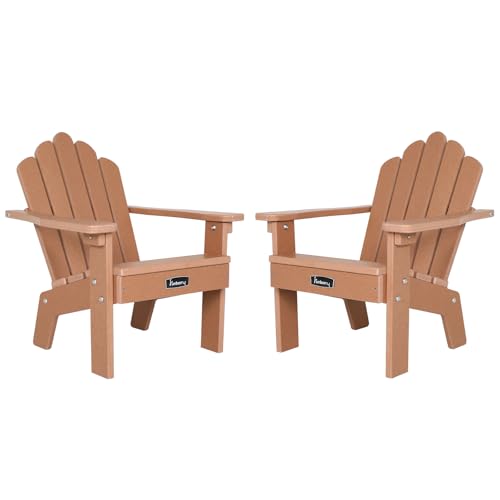 FUNBERRY Kids Outdoor Chair, CPC Certified HDPE Kids Adirondack Chairs Set of 2, All Weather Easy Installation Toddler Outdoor Chair with Ergonomic...