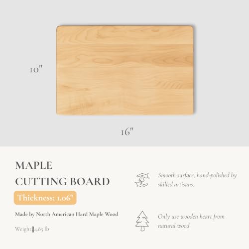 Tabla de cortar rectangular de madera dura 40.6x25.4 cm miniatura 3