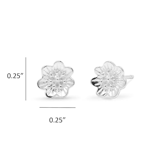 Boma Jewelry Sterling Silver Buttercup Flower Stud Earrings4