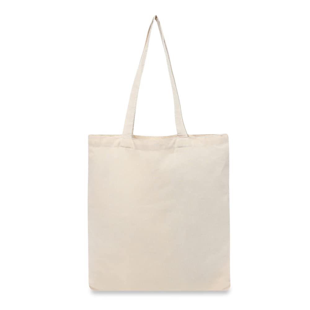 BYFT Canvas 4 Oz Tote Bags (Natural) Reusable Eco Friendly Shopping Bag (35.56 x 40.64 Cm)