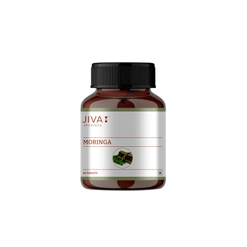 Image of Jiva Moringa Tablets | Boosts Immunity, Energy & Digestion | 100% Organic moringa leaves powder | Supports Heart, Skin & Hair Health | Pure Ayurvedic Supplement - 60 Tablet (Pack of 2)