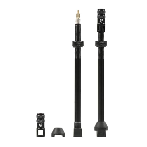 Valve tubeless Caffélatex 100mm noir finitions premium en aluminium pour jante carbone