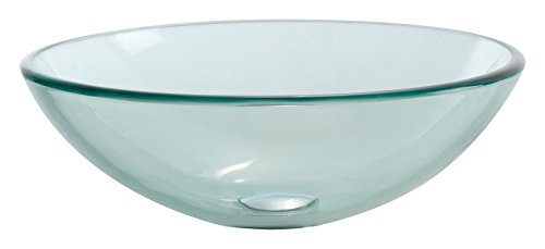 Kraus GV-101-CH Clear Glass Vessel Bathroom Sink with PU-MR Chrome