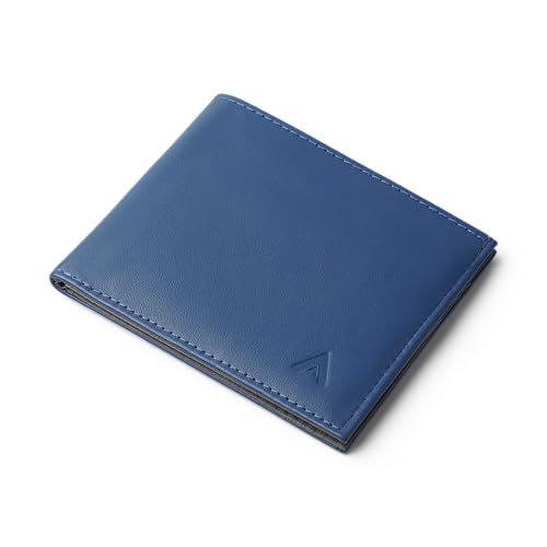 Image of Allett ID Wallet, Cobalt Blue | Leather, RFID Blocking | Slim Minimalist Bifold Wallet, Water Resistant, Durable, Thin, Front Pocket | Holds 4-12+ Cards, Cash