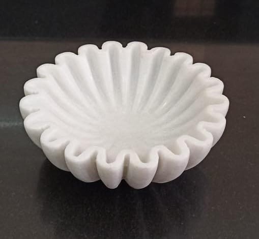 Jaipur Art Exports Makaran White Marble urli | Hand Carved Househ...