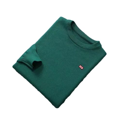 Men Merino Wool Sweater O-Neck Pullover Cashmere Warm Solid Knitwear Clothes Business Bottoming Soft Tops