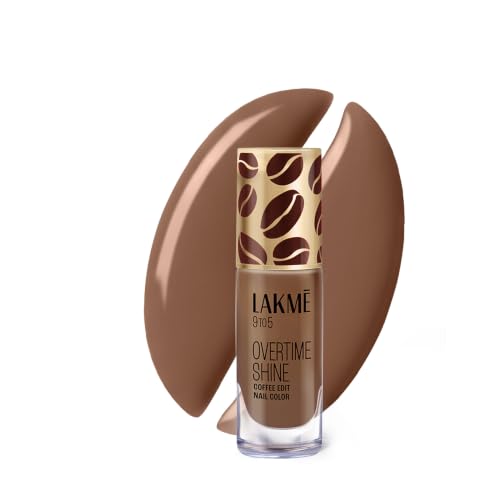 Image of Lakme 9 to 5 Overtime Shine Nail Polish - Coffee Edit-08 Cappuccino Foam 6ml